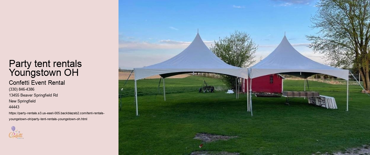 How much does it cost to rent a tent for an event in Youngstown, OH?