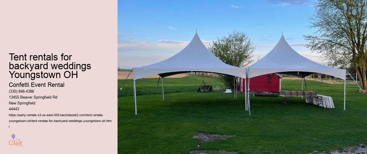 Tent rentals for backyard weddings Youngstown OH